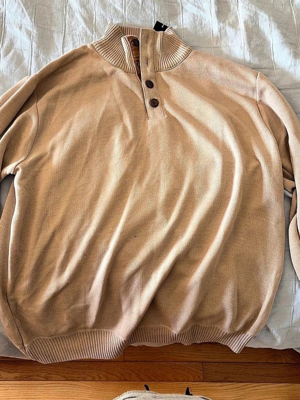 Portabella New York Beige Button front turtleneck  Sweater Size 2XL NWT